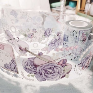 roos, PET-tape voor viool, washi/doorzichtige tape, kawaiistickers, rommeldagboekkit voor planner, plakboek | YIMU-05: