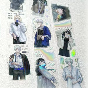 Coole Jungs und Mädchen PET Tape, Junk Journal Kit, Bullet Journal Aufkleber, ästhetische Aufkleber, NOTTE-03