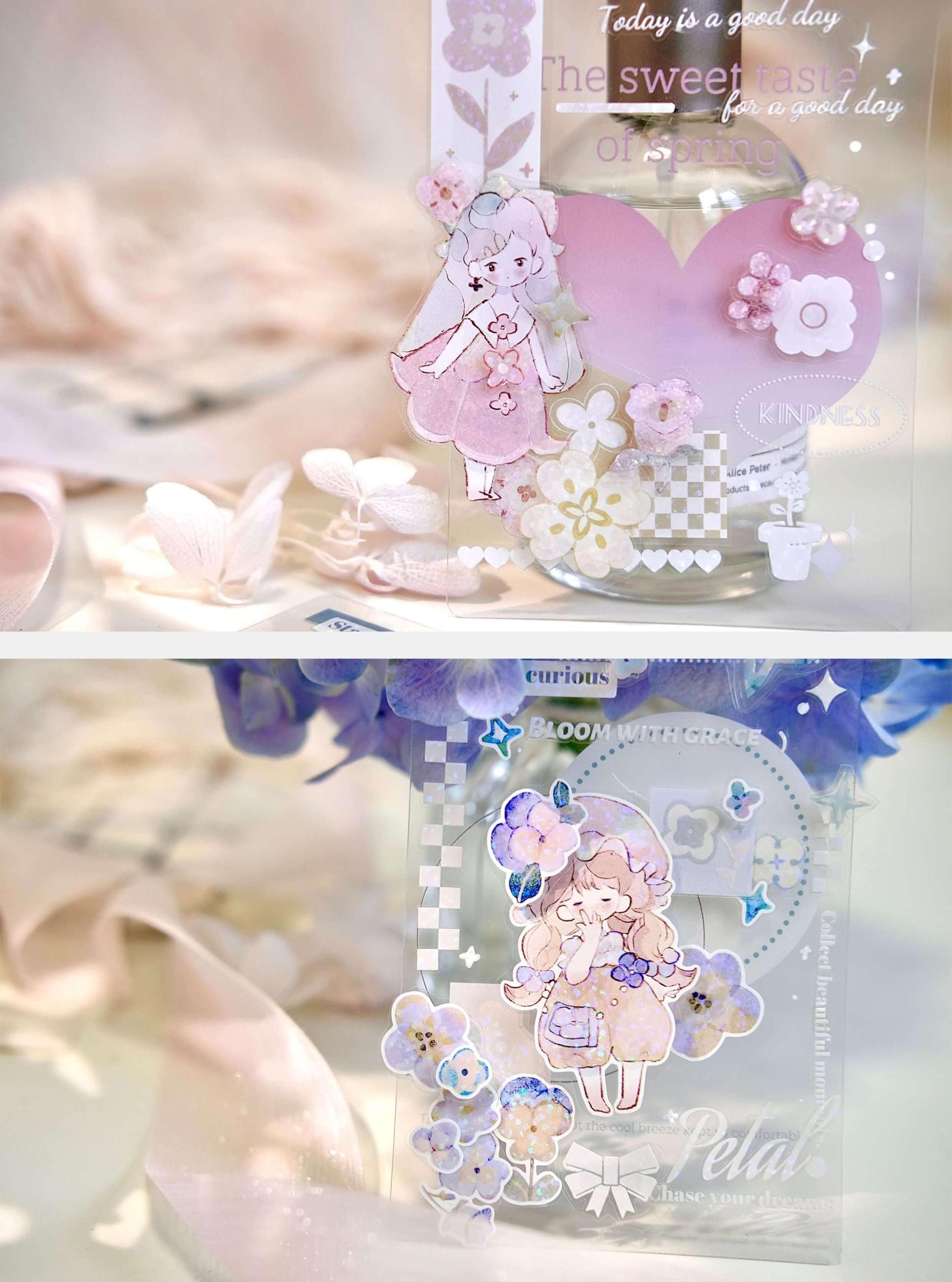 リトルフェアリー、フラワー PET テープ、かわいいステッカー
