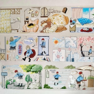 Taśma PET do codziennego życia dziewczyny, taśma Washi, naklejka Kawaii, zestaw Junk Journal, dziewczyny przyjaciółki, nastrój-411