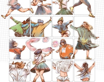 YDK Washi Tape, Kawaii Stickers for Daily Planner, Bullet Journal, Junk Journal| Free like Wind, Crazy Girl ,Nailyo-23