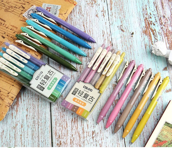20 Color Rainbow Retro Gel Pen Set, for School Supplies, Bullet
