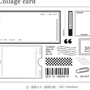 Collagekaarten Stempels, Stempelset, Bullet Journal Stamp, Junk Journal, Mood008