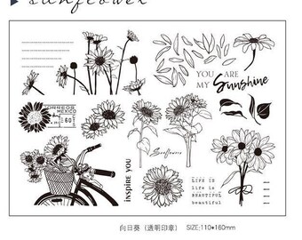 Clear stamps, clear stamp set, rubber stamps, rubber stamp set, rubber stamp vintage| Sunflower Stamps