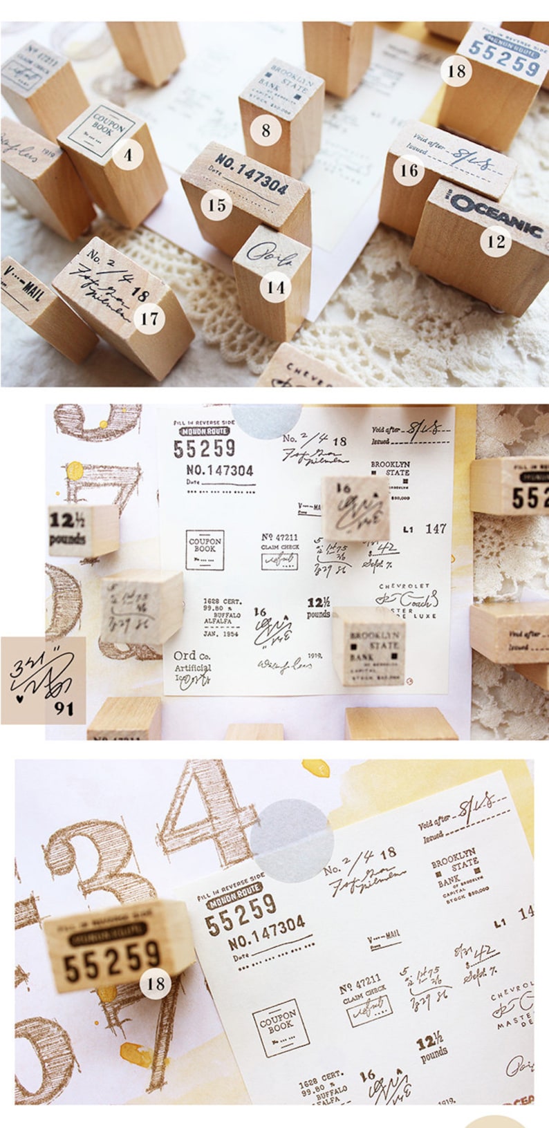 Rubber stamps rubber stamp set wood stamp wood stamps Etsy