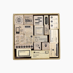 2025 Kalender Stempel, Bullet Journal Stempel, Holzstempel, Wochenplaner Stempel, To Do Liste, Adressen Stempel, Mood-332