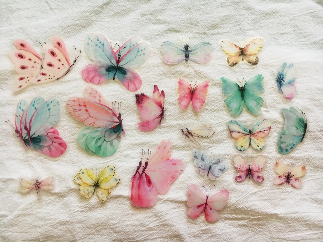 40pcs Butterfly Scrapbook Stickers Pack, Dream Color Junk Journal Kit ...