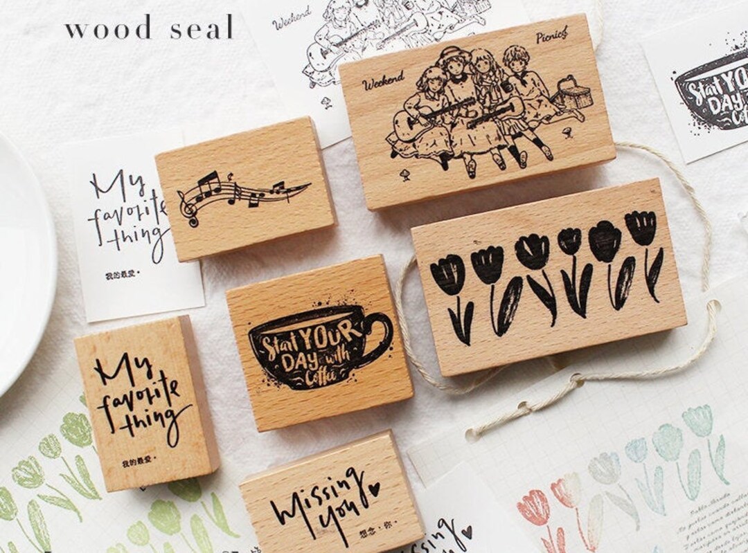 Rubber Planner Stamps Set, Habit Tracker Stamps,book Stamps for