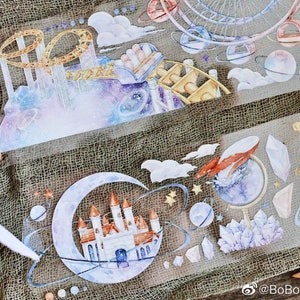 Wal im Park PET Tape, Klebeband, Kawaii Aufkleber, Junk Journal Kit für Planer, Scrapbook| Märchen Style,Bobo-01