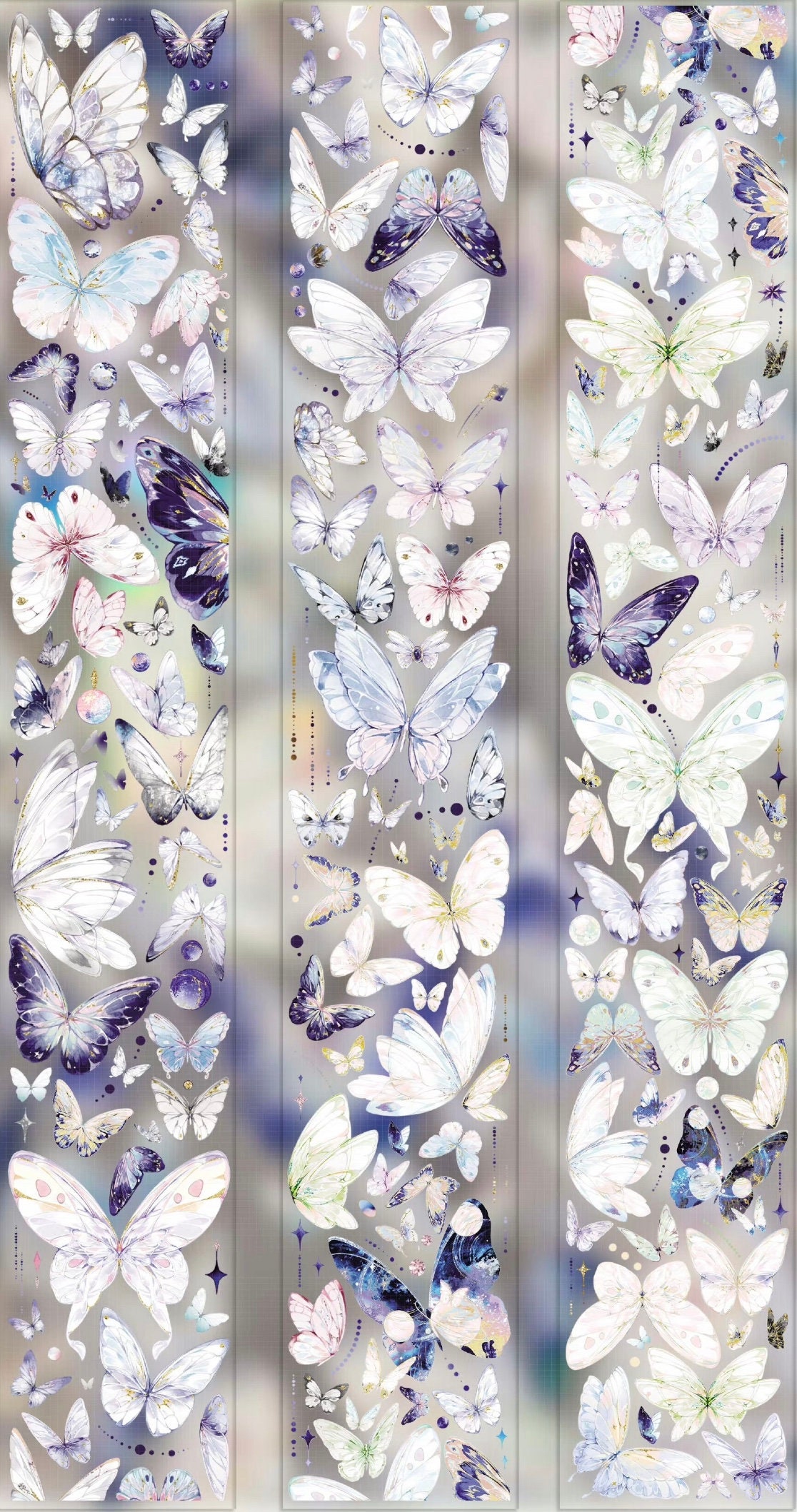 Spring Butterfly PET Tape, Clear Tape, Kawaii Stickers, Junk