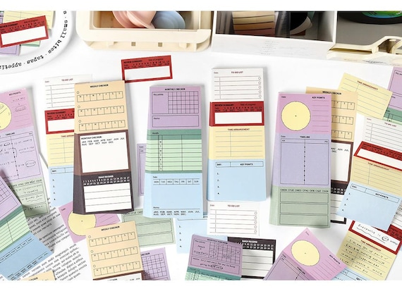 240Pcs Planner Memo Pad, Sticky Notes, Weekly Planner, Monthly Planner, Habit Tracker, To Do List, Time Tracker, Pie Charts, AL945