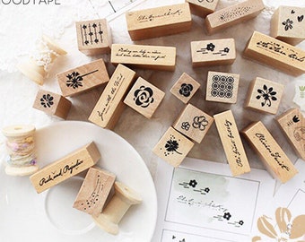 rubber stamps,  rubber stamp set, wood stamp, wood stamps rubber| planner stamps, words stamps，background stamps, flower stamps