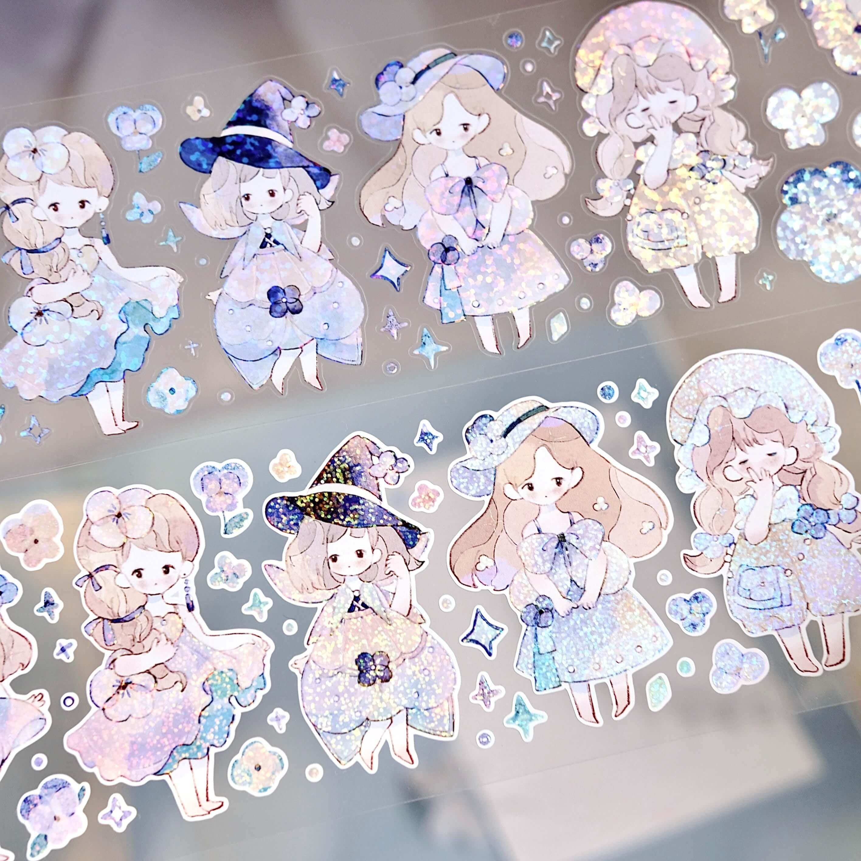 リトルフェアリー、フラワー PET テープ、かわいいステッカー