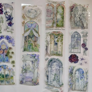 Cinta adhesiva PET con paisajes de temporada, cinta washi/transparente, kit para diario basura, Bullet Journal, XT-03