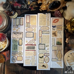 Etiquetas Washi Tape, pegatinas para diario, kit para agenda, scrapbooking/etiqueta con frases y refranes, Neverland-23
