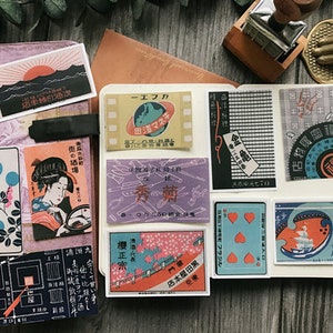 17pcs Japanese Stickers, Poster Sticker Pack for Journal,Scrapbook, Vinyl sticker, ZX056