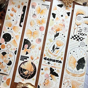 Plannerstickers, monsters washitape, plakboekstickers, bulletjournalstickers|Meisje met ginkgo, JG-11