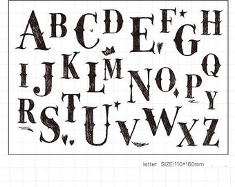 Clear stamps, clear stamp set, rubber stamps, rubber stamp set, cute stamp| Letter stamps, Alphabet Stamp