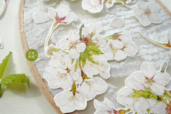 Spring Sakura PET Tape, Flower Washi/clear Tape, Kawaii Stickers