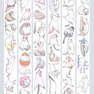 YDK Washi Tape, Słodkie Naklejki do Planera, Bullet Journal, Junk Journal| Angry Cats, Nailyo-19