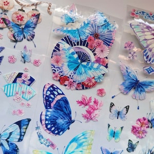 Fita PET borboleta, fita transparente, kit de diário de lixo, adesivos decorativos, álbum de recortes, estilo japonês, Yo-04