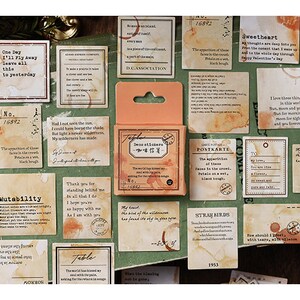 Paquete de 46 pegatinas con letras de color café, pegatinas para bullet journal, agenda, AL731