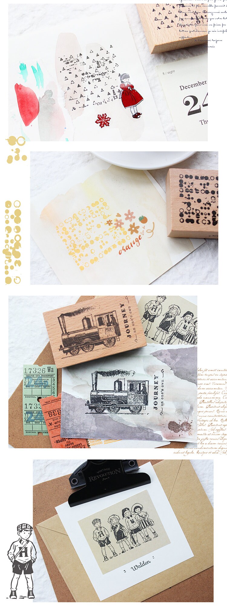 Rubber Stamps Rubber Stamps Vintage Rubber Stamp Set Wood Etsy