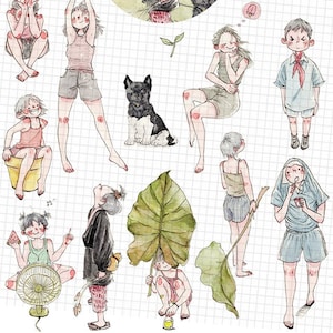 YDK-washitape, kawaiistickers voor dagelijkse planner, Bullet Journal, junkjournal| Groeien in de zomer, Nailyo-42
