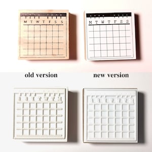 Rubber Planner Stamps Set, Habit Tracker Stamps,Book Stamps for Bullet Journal, Calendar Wood Stamp Rubber,Bujo Stamps 18types image 6
