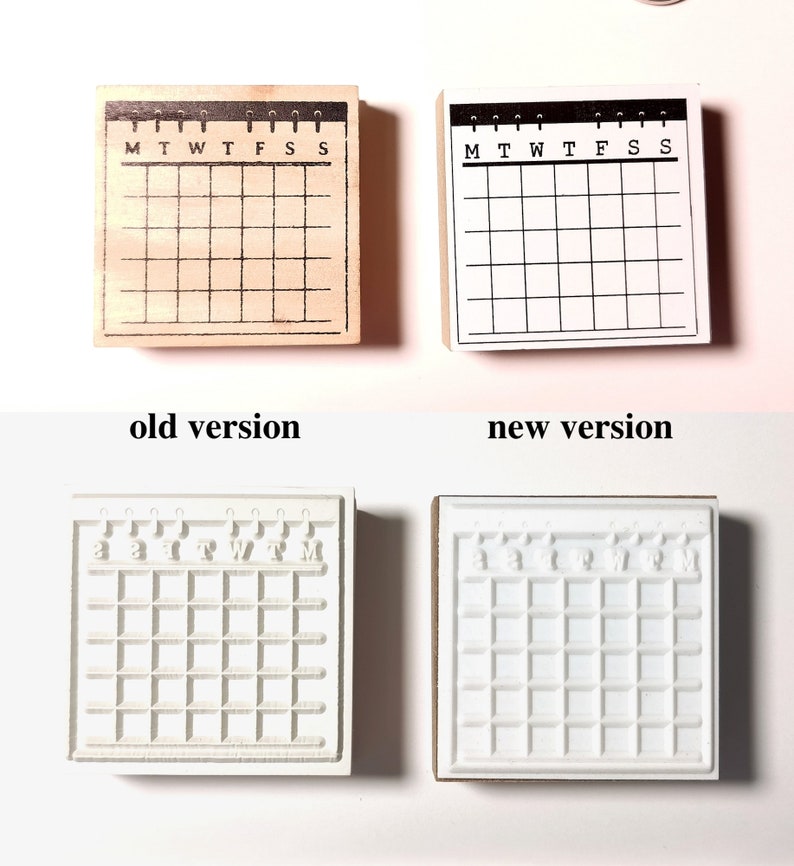 Rubber Planner Stamps Set, Habit Tracker Stamps,Book Stamps for Bullet Journal, Calendar Wood Stamp Rubber,Bujo Stamps 18types image 6