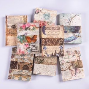 Kit de papel para scrapbook de 100 peças, kit de diário de lixo, kit de diário vintage, papel artesanal de fundo, borboleta, mágica, flores, carta, AL752