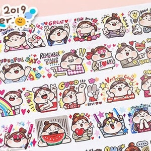 Frikadelle Washi Tape, Kawaii Aufkleber, Bullet Journal Sticker, Planer| Stimmungs Tracker,MTB-15