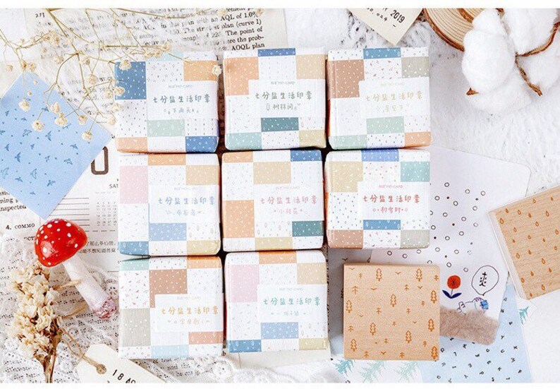 rubber stamp set rubber stamps vintage wood stamps rubber|Background stamps frame stamps\uff0c6types wood stamp rubber stamps