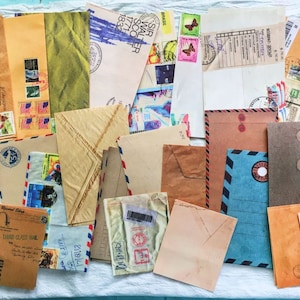 60pcs Airmail Junk Jounal Kit, Decoupage Paper, Junk Journal Handmade, Scrapbook, Envelop, Letter, AL240