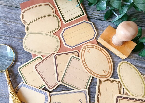 30pcs Labels Stickers Pack, Junk Journal Kit, Vinyl Stickers