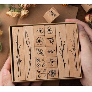 20pcs/set rubber stamps, rubber stamps vintage,  rubber stamp set, wood stamp, wood stamps rubber| Flowers stamps