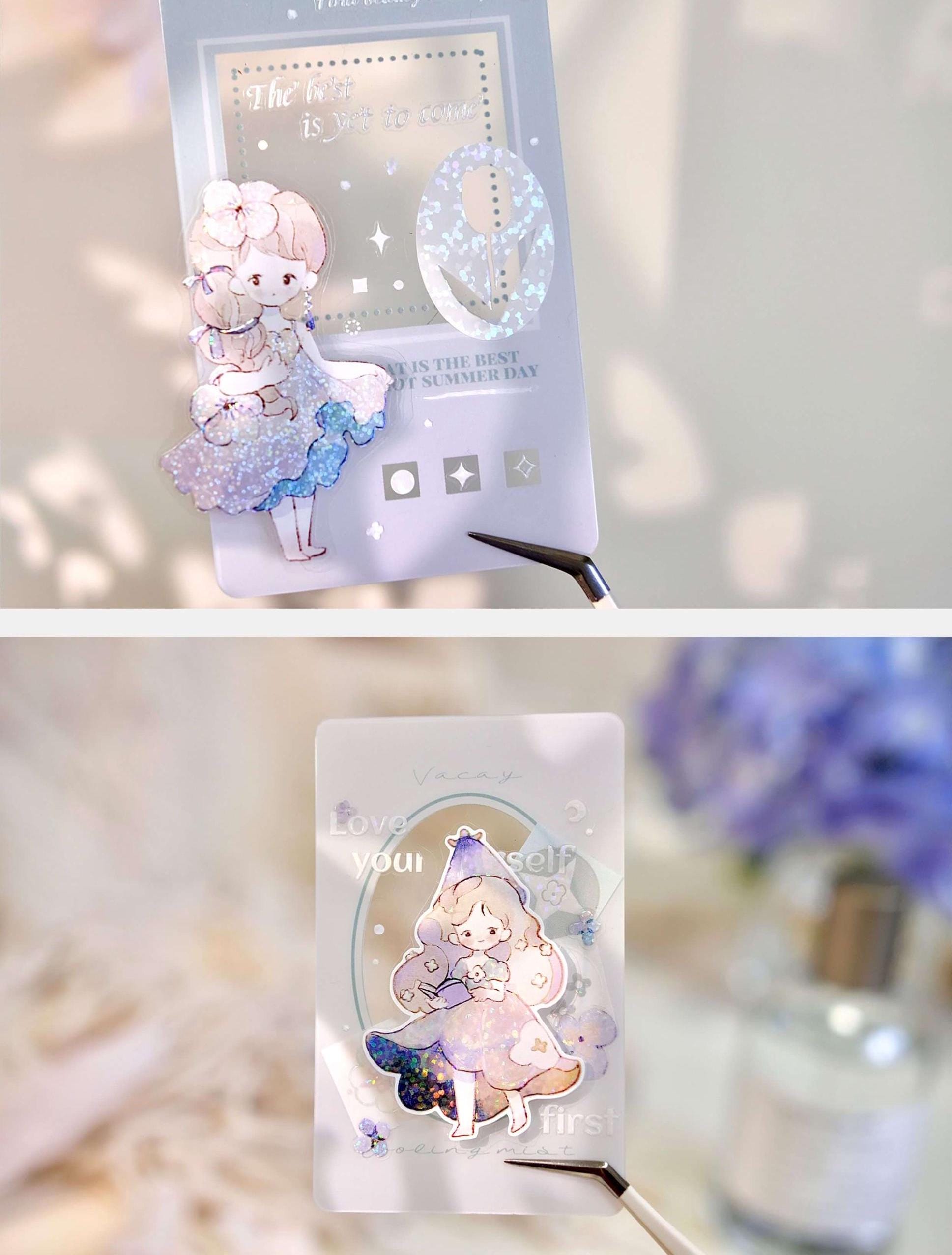 リトルフェアリー、フラワー PET テープ、かわいいステッカー