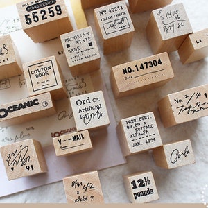 Planner Rubber Stamps Set, Mini Wood Stamps for Scrapbook,Rubber Stamps Vintage for Bullet Journal