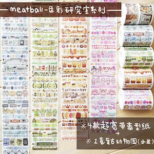 Washi-tape gehaktbal, kawaiistickers, Bullet Journal-sticker, planner|Color Research Lab set 1, MTB-01