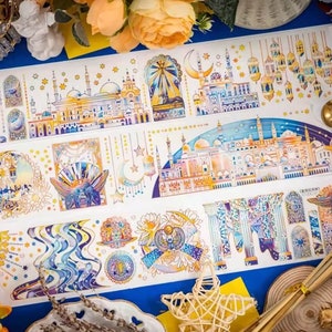 1001 Nacht Schloss PET Tape, Washi Tape, Kawaii Aufkleber, Junk Journal Kit für Planer, Scrapbook| Märchen, Studio VI-11