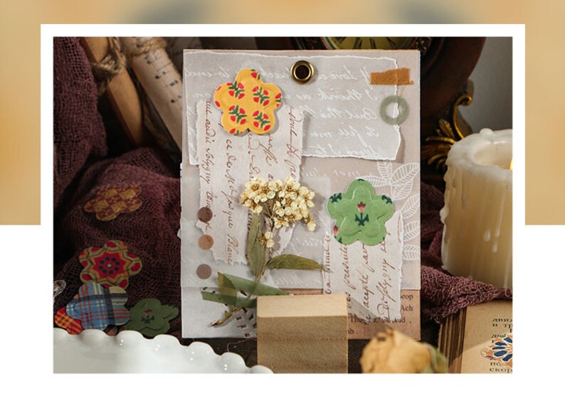 junk journal scrapbook paper| 3D Flowers themed Paper Sets 100pcspack junk journal kit journal ephemera