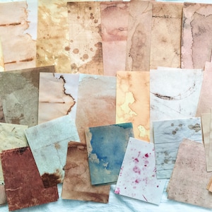 60-delige koffievlek print junk dagboek kit, decoupagepapier, junk journal handgemaakt, plakboek, AL392