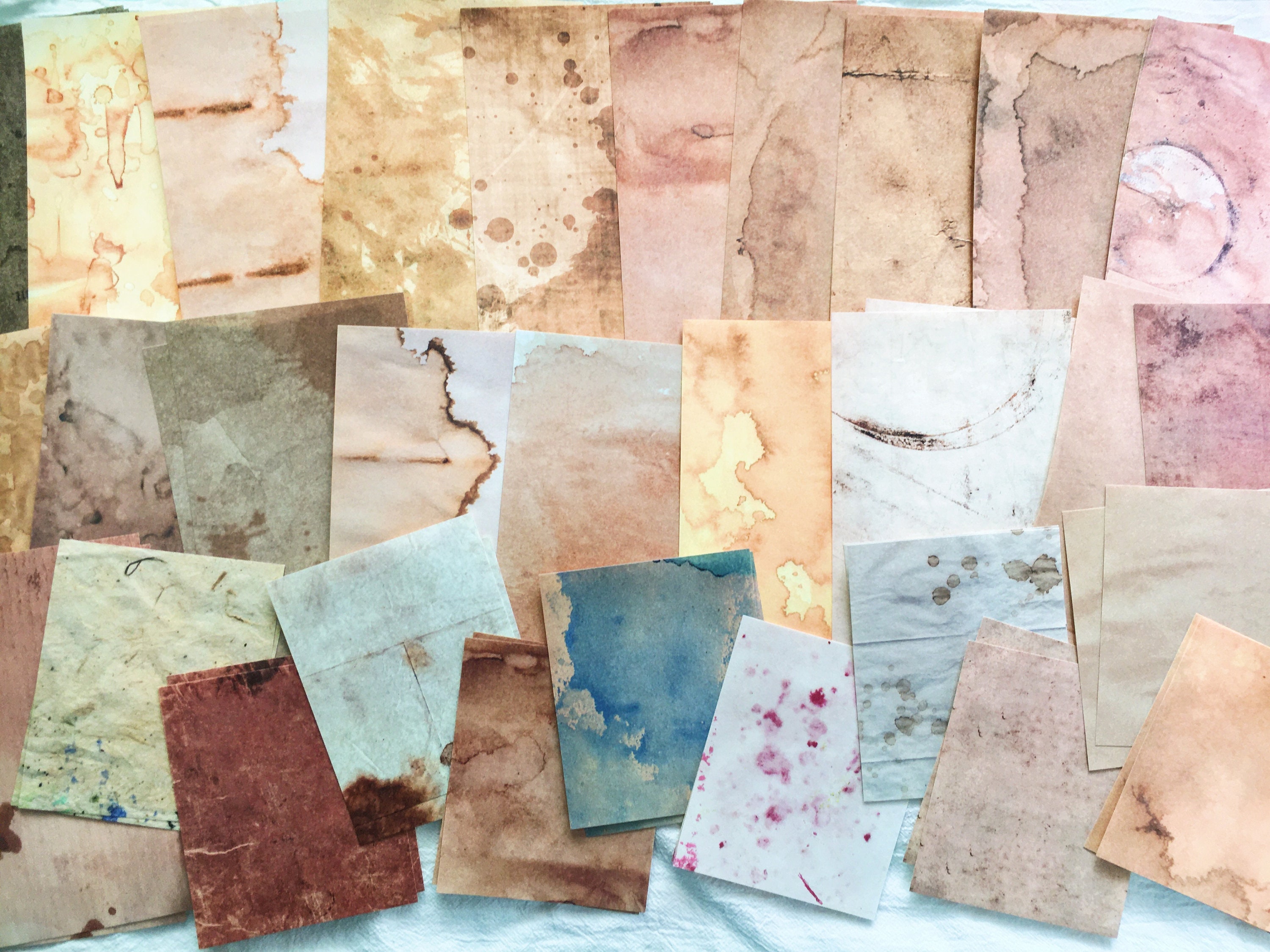 60 個のコーヒー ステイン プリント ジャンク ジャーナル キット