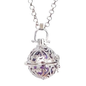 MEDURA Änglakallarhalsband, Ljudboll Lila eller Röd, Gåva, Graviditet, Blivande Mammor, Skyddande Lyckoamulett