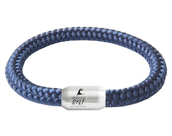 Sylt Surfer Segeltau Armband | Hochwertiger Magnetverschluss | Surfer Gravur | Unisex | 8 mm Durchmesser Ø