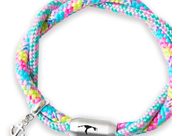 Il braccialetto originale in corda da vela arcobaleno Incisione: LGBT