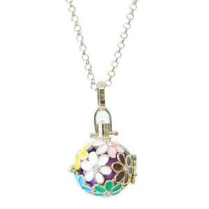 MEDURA Änglakallarhalsband, Lila Ljudboll, Gåva, Graviditet, Blivande Mammor, Skyddande Lyckoamulett