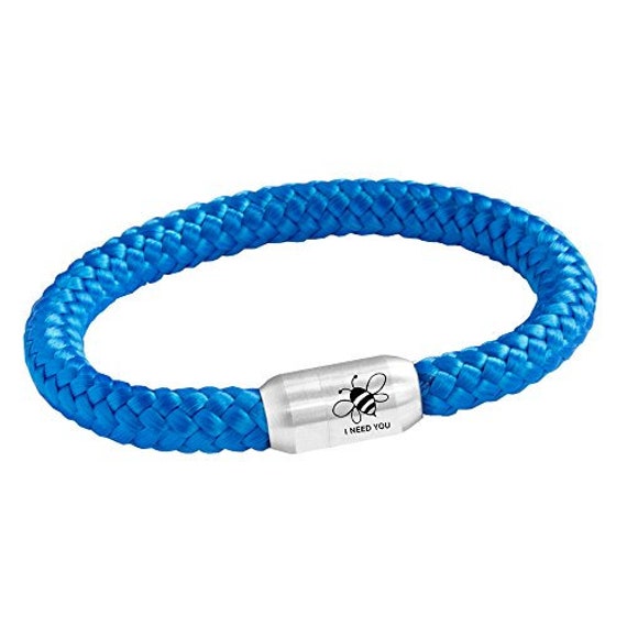 Braccialetto Unisex Acciaio Inossidabile con Ancora Nautica e Corda Nera