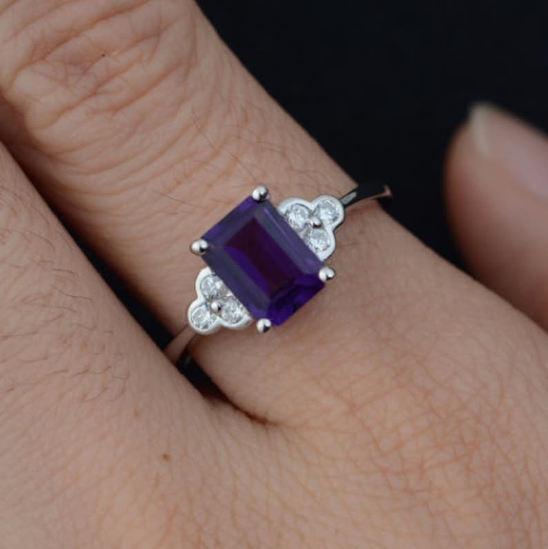 Handmade Ring Amethyst Ring 925 Sterling Silver Ring Gift For Her Silver Ring Women Ring Anniversary Rings Amethyst Engagement Ring