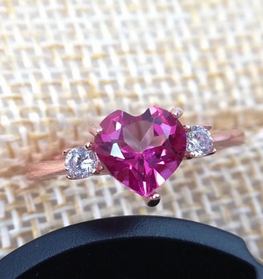 Pink topaz Ring 925 Sterling Silver ring pink Topaz Wedding | Etsy